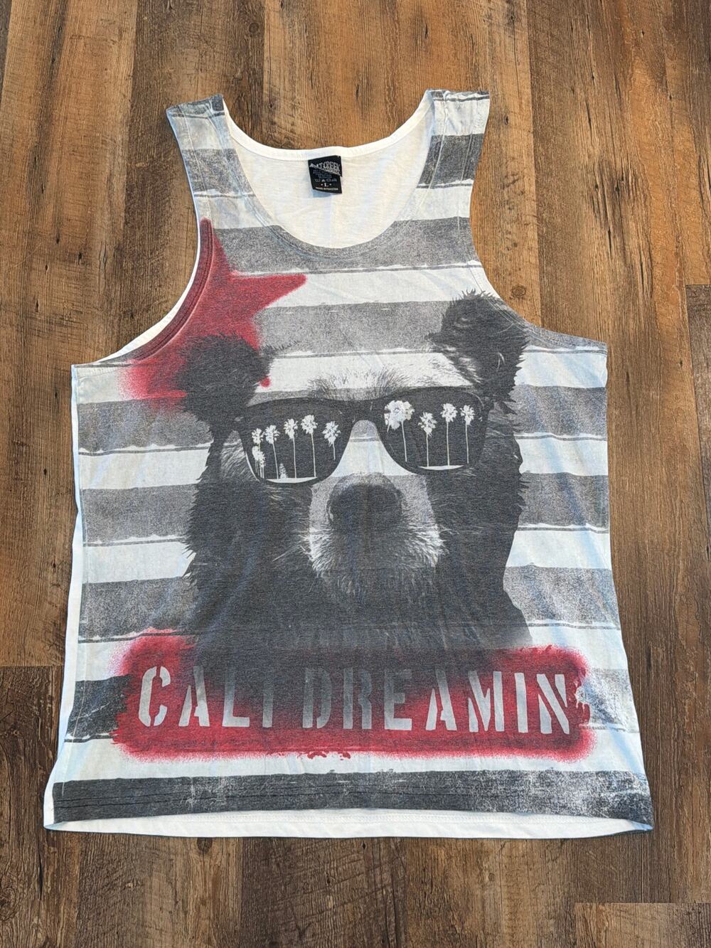 Salt Creek Cali Dreamin Bear Graphic Tank Top Men’s Beach Surf LG